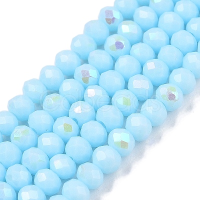 Electroplate Opaque Solid Color Glass Beads Strands EGLA-A044-P3mm-L06-1