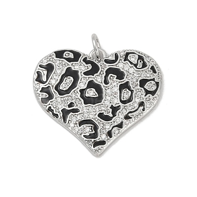 Brass Micro Pave Clear Cubic Zirconia Pendants KK-R221-01P-05-1