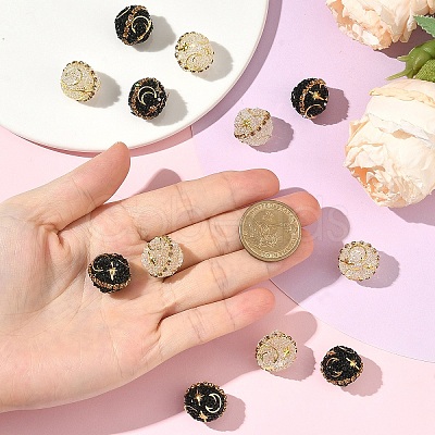 6Pcs Alloy Acrylic Beads OACR-YW0003-64A-1