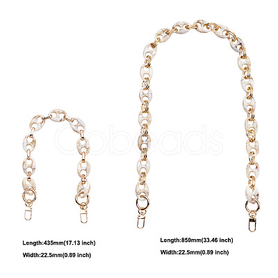 2Pcs 2 Style Resin Bag Handles DIY-GN0001-02A-1