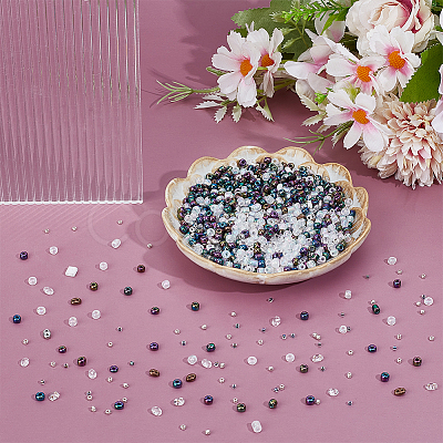 137G 9 Styles Colours Luster Czech Glass Seed Beads SEED-WR0001-04-1