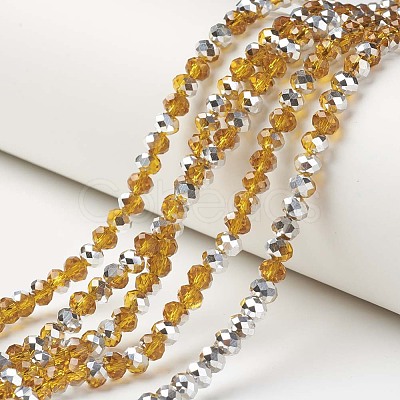 Electroplate Transparent Glass Beads Strands EGLA-A034-T4mm-M10-1