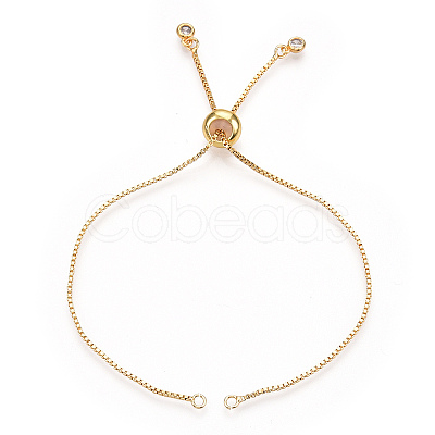 Rack Plating Adjustable Brass Slider Bracelet Making X-MAK-R025-02G-1-1