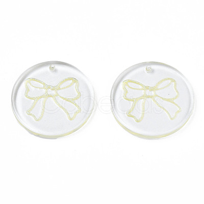 Transparent Resin Pendants RESI-N030-006B-1