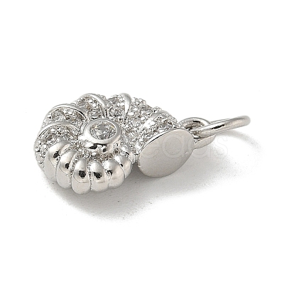 Brass Micro Pave Clear Cubic Zirconia Pendants KK-U046-02P-02-1