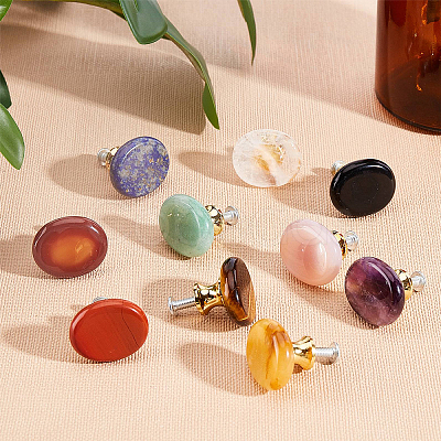 9 style 9 sets Natural Gemstone Drawer Knobs FIND-GF0001-50-1