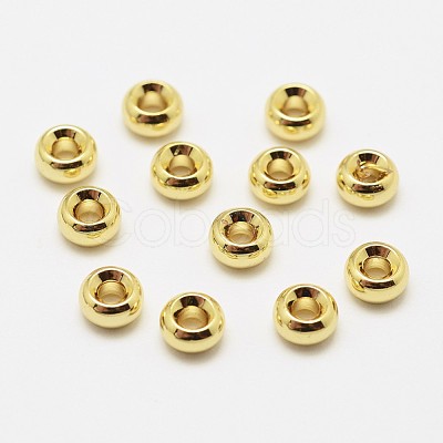 Brass Spacer Rondelle Beads KK-P130-112G-NR-1