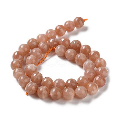 Round Natural Grade B Sunstone Beads Strands G-F222-33-10mm-1