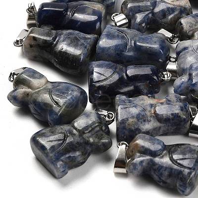 Natural Blue Spot Jasper Pendants G-B127-07P-02-1