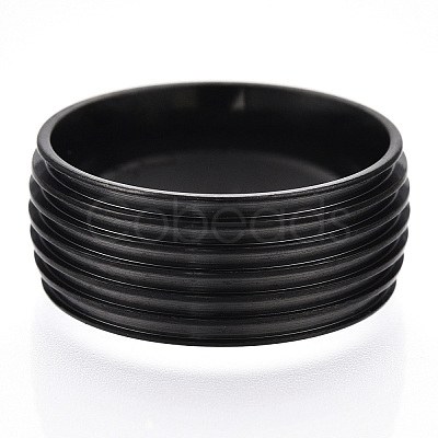 201 Stainless Steel Grooved Finger Ring Settings STAS-WH0047-09EB-1