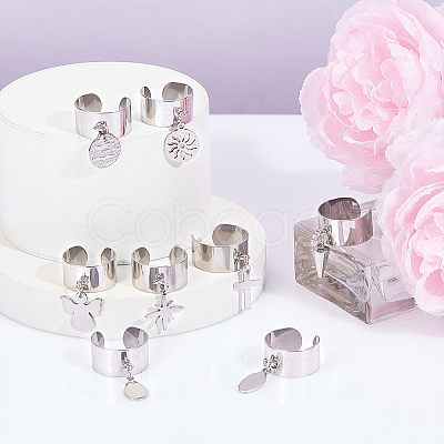 304 Stainless Steel Open Cuff Rings RJEW-UN00017-1
