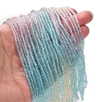Transparent Painted Glass Beads Strands X1-DGLA-A034-T2mm-A21-1