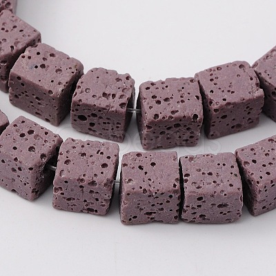 Synthetic Lava Rock Bead Strands G-N0104-8mm-16-1