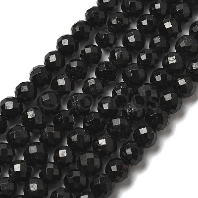 Natural Black Tourmaline Beads Strands LS-G-G927-46-1