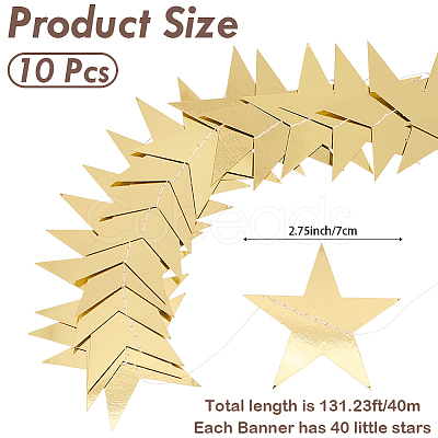 10Pcs Paper Star Congratuation Banners AJEW-CN0005-40B-1