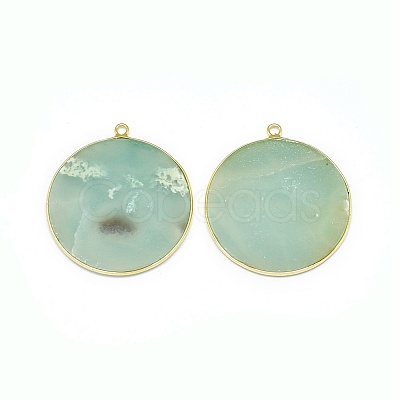 Natural Flower Amazonite Pendants G-E526-10C-1