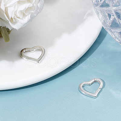 2Pcs 925 Sterling Silver Spring Gate Rings STER-BBC0008-24B-1
