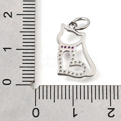 Brass Micro Pave Cubic Zirconia Pendants KK-V007-005P-01-1