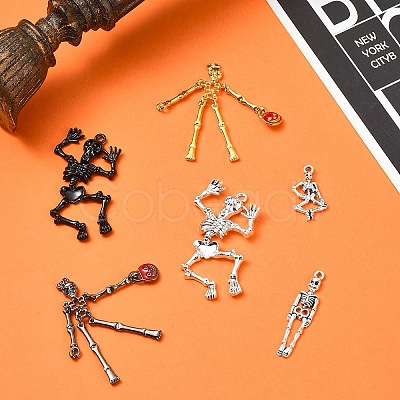 12Pcs 6 Styles Halloween Alloy Pendants Sets FIND-YW0006-25-1