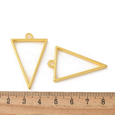 Rack Plating Alloy Triangle Open Back Bezel Pendants X-PALLOY-S047-09E-FF-1