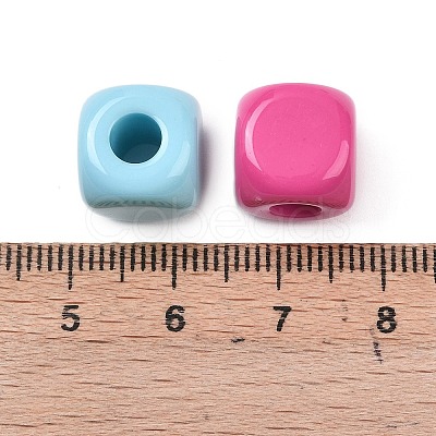 Opaque Baking Paint Acrylic European Beads OACR-G055-03-1