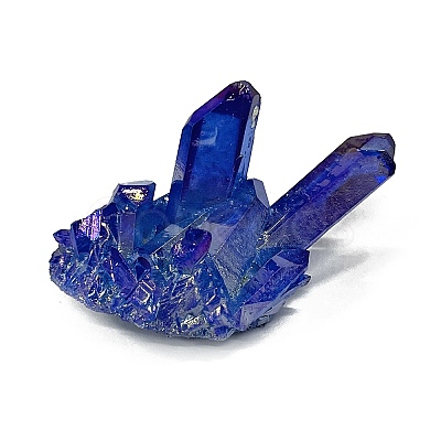 Electroplated Natural Druzy Quartz Crystal Cluster Ornaments DJEW-WH0009-30-1