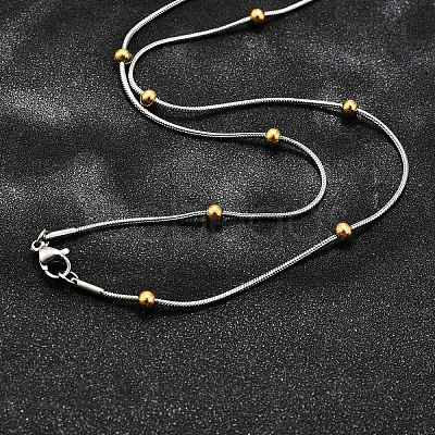 304 Stainless Steel Snake Chain Necklaces STAS-O099-39GP-1