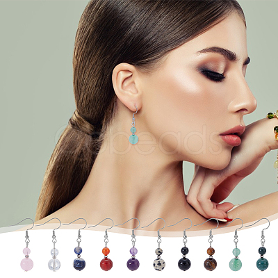 10Pair 304 Stainless Steel Dangle Earring EJEW-WH00001-1