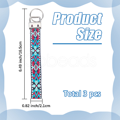 Iron with Polyester Inwrought Keychain KEYC-WH20054-011A-1