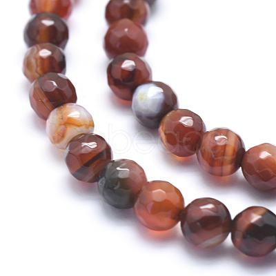 Natural Striped Agate/Banded Agate Beads G-J371-07-6mm-1