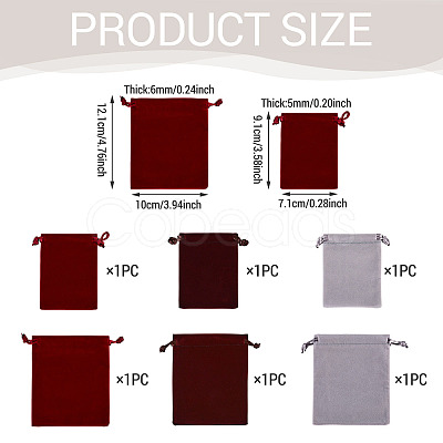 6Pcs 6 Styles Velvet Jewelry Drawstring Bags TP-TADJ0001-01-1