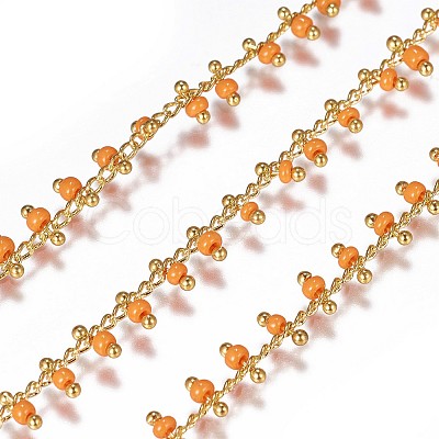 3.28 Feet Handmade Seed Beaded Chains X-CHC-N016-06B-1