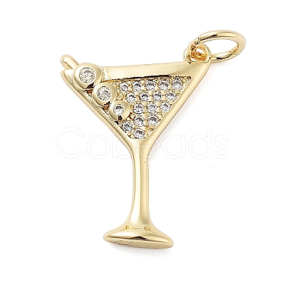 Rack Plating Brass Micro Pave Cubic Zirconia Pendants X-KK-NH0003-02G-1