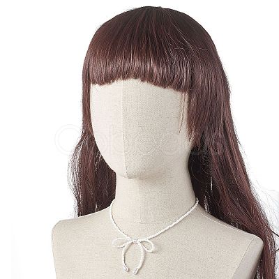 Bowknot 304 Stainless Steel Necklaces NJEW-JN04670-01-1
