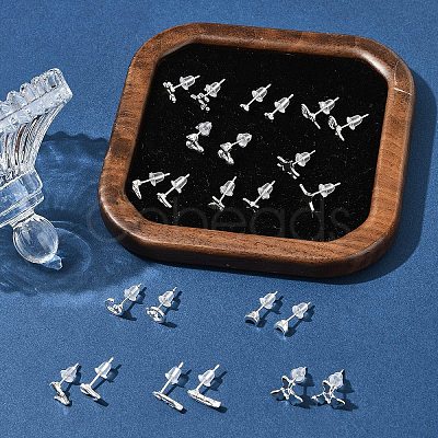 2 Pairs Alloy Stud Earrings for Women EJEW-FS0001-27A-1