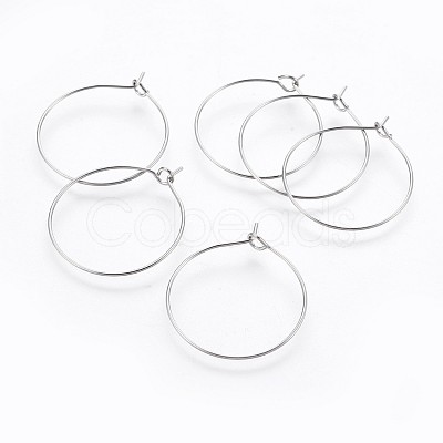 316 Surgical Stainless Steel Hoop Earring Findings STAS-P221-01B-P-1