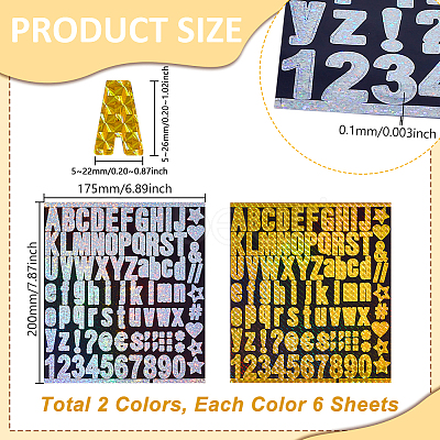 12 Sheets 2 Colors Paper Self-Adhesive Stickers DIY-GA0009-64-1