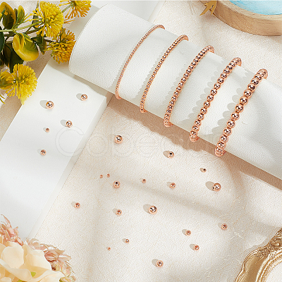 500Pcs 5 Styles Rack Plating Brass Beads KK-BBC0023-24RG-1