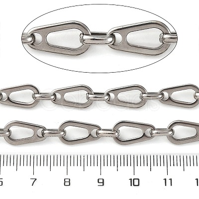 304 Stainless Steel Teardrop Link Chains CHS-S012-09P-1