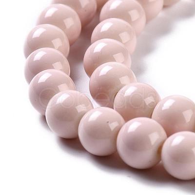 Painted Glass Beads Strands X-DGLA-S071-8mm-B12-1