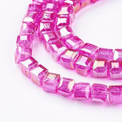 Electroplate Glass Beads Strands EGLA-R030-6x6mm-M-1