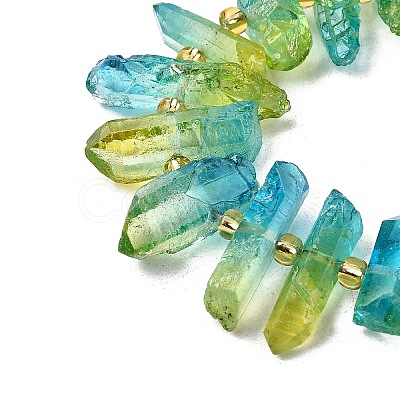 Electroplated Natural Quartz Crystal Beads Strands G-F800-D12-1