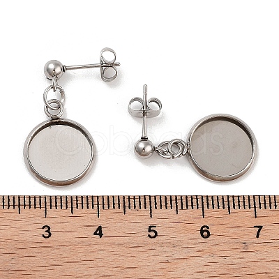 Stainless Steel Stud Dangle Earring Findings & Dangle Earring Findings & Stud Earring Findings STAS-XCP0001-82-1