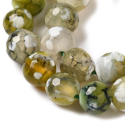 Dyed & Heated Natural Fire Crackle Agate Beads Strands G-P539-B01-22-1