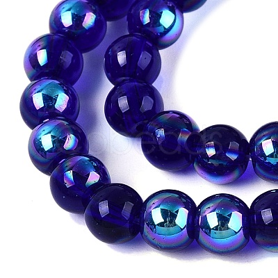 Transparent Electroplate Glass Beads Strands EGLA-Q132-6MM-01A-18-1