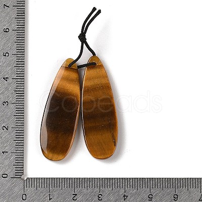 2Pcs Natural Tiger Eye Pendants G-A228-03D-1