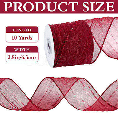 Polyester Organza Ribbons SRIB-WH0011-357B-1
