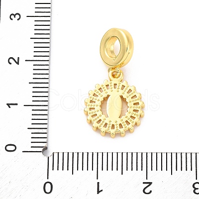 Brass Clear Cubic Zirconia European Dangle Pendants KK-D325-28G-08-1