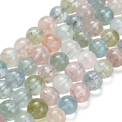 Natural Morganite Beads Strands G-H329-C13-8mm-AA-1