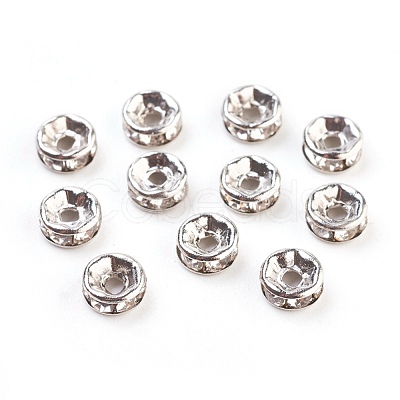 Brass Rhinestone Spacer Beads RB-A014-Z6mm-01P-1